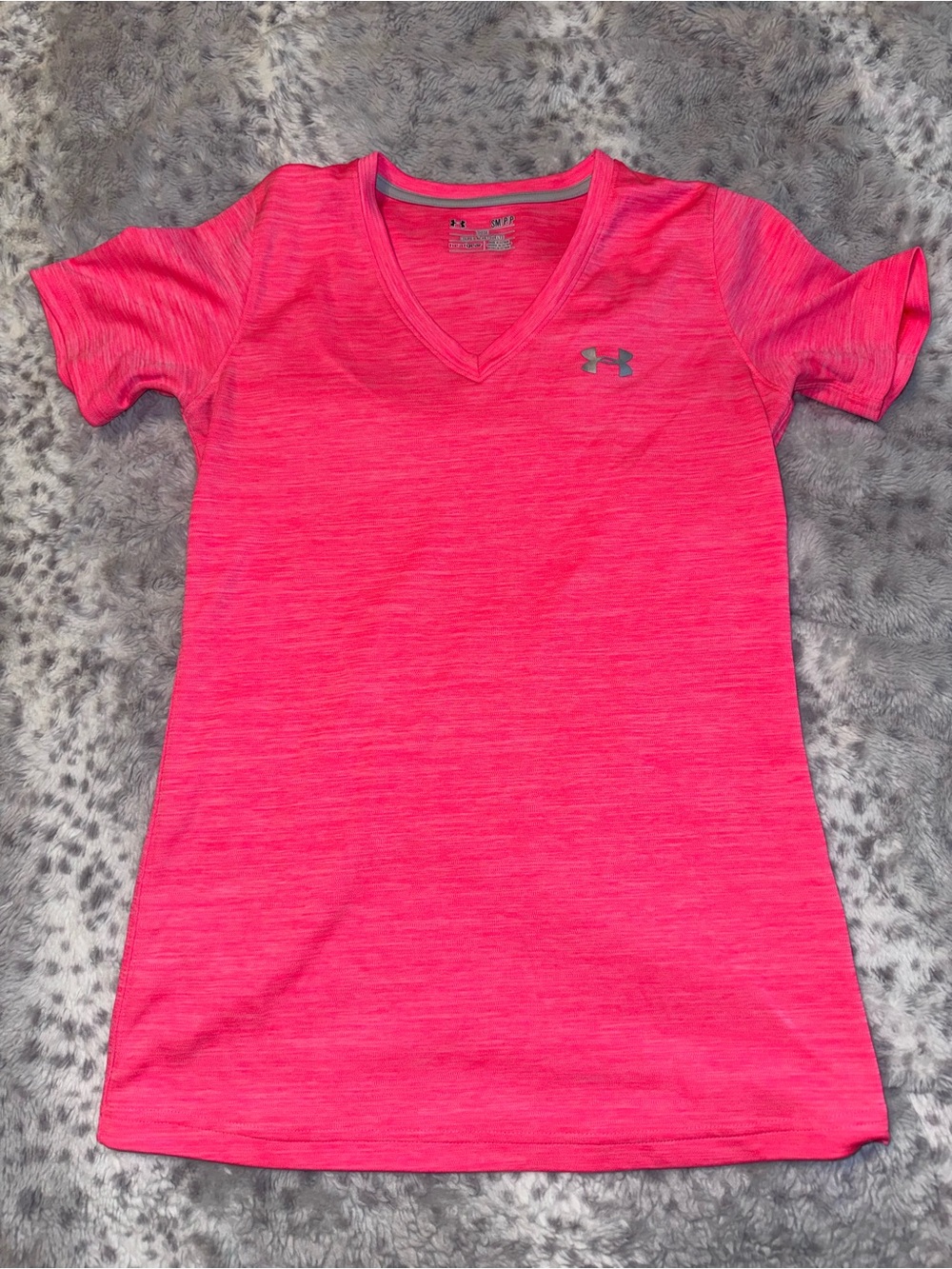 Under Armour Women's Short-Sleeve V-Neck Top - Neon Pink